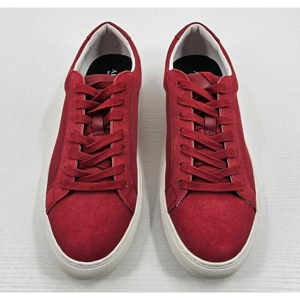 Alfani Grayson Lace-up Causal Burgundy Sneaker Faux Suede Shoe Mens Sz 9